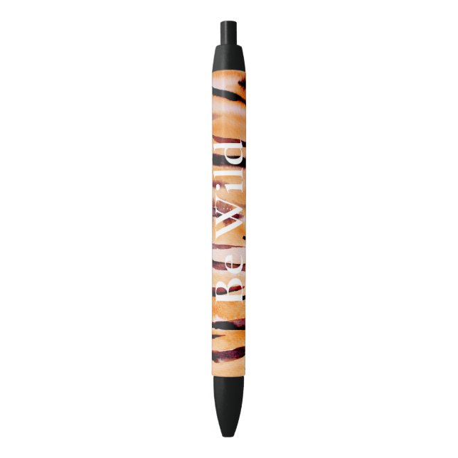 Orange Black Tiger Animal Print Pen (Front Vertical)