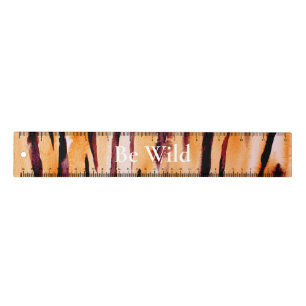Orange Black Tiger Animal Print Ruler