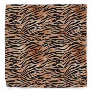 Orange Black Tiger Print Bandana