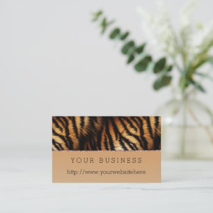 Orange Black Tiger Print Business Card