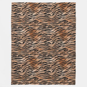 Orange Black Tiger Print Fleece Blanket