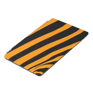 Orange Black Tiger Skin inspired Stripes Pattern iPad Mini Cover