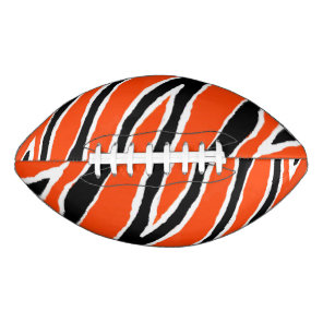 Orange & Black Tiger Strip Design Football