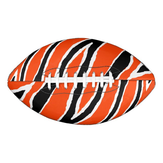 Orange & Black Tiger Strip Design Football (Front)