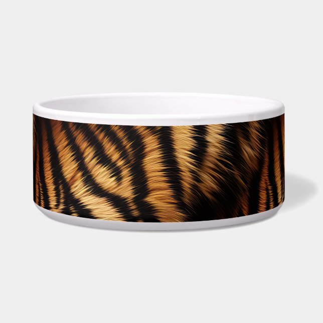 Orange Black Tiger Stripes Animal Print Bowl (Front)