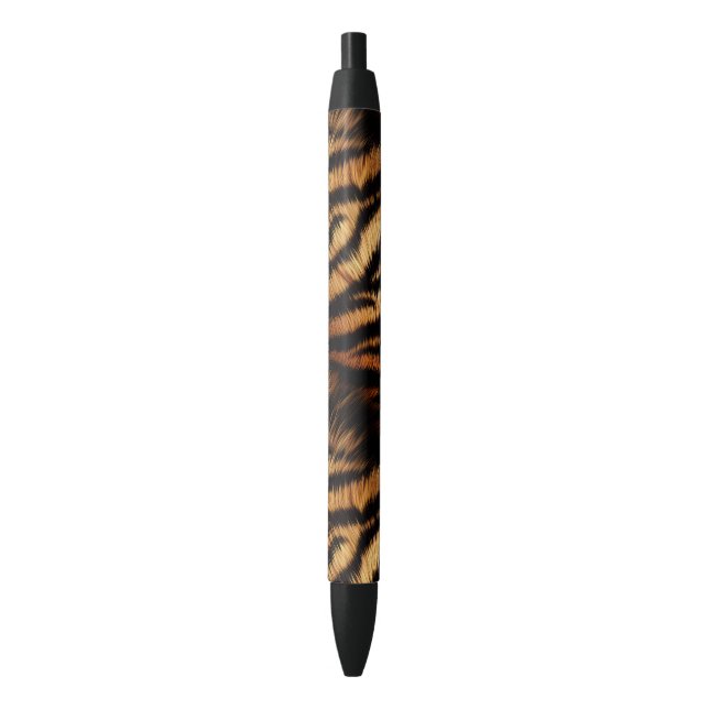 Orange Black Tiger Stripes Animal Print Pen (Front Vertical)