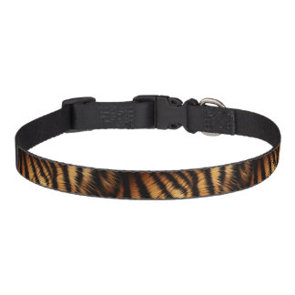 Orange Black Tiger Stripes Animal Print Pet Collar