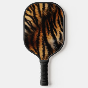 Orange Black Tiger Stripes Animal Print Pickleball Paddle