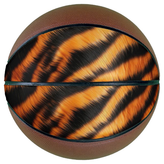 Orange Black Tiger Stripes Basketball (Front)