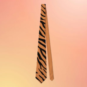 Orange & Black Tiger Stripes Necktie – Bold Animal