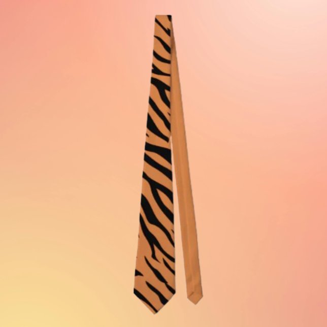 Orange & Black Tiger Stripes Necktie – Bold Animal (Creator Uploaded)