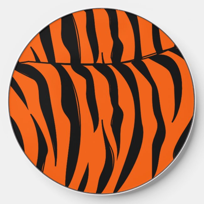 Orange Black Tiger Stripes Wireless Charger