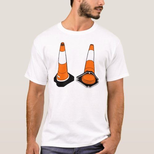 orange black  Traffic cones safety pylons T_Shirt