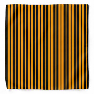 Orange Black Vertical Stripes Pattern Design Bandana