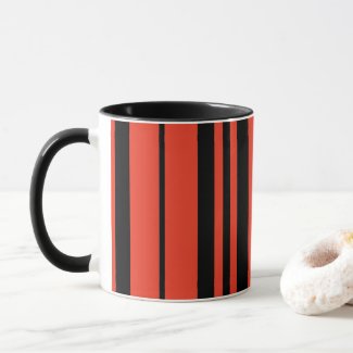 Orange Black Vertical Stripes Pattern