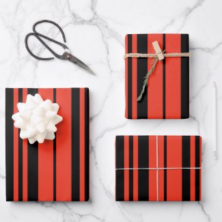 Orange Black Vertical Stripes Pattern