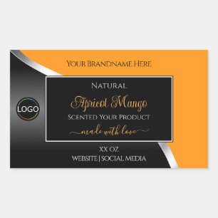 Orange Black Wavy Silver with Logo Product Labels