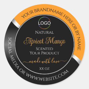 Orange Black Wavy Silver with Logo Product Labels