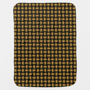 Orange Black Weave Pattern Baby Blanket