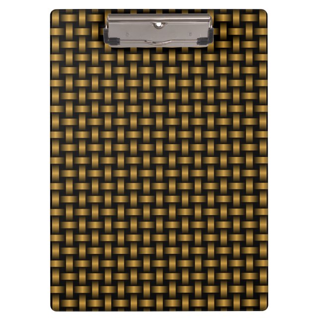 Orange Black Weave Pattern Clipboard (Front)