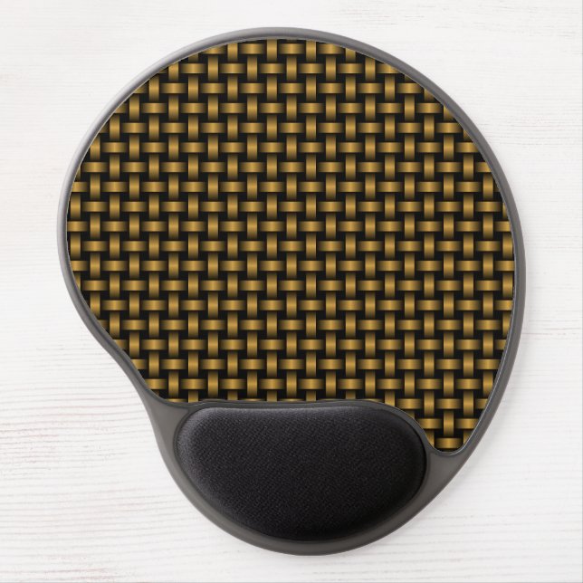 Orange Black Weave Pattern Gel Mouse Pad (Front)