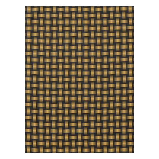 Orange Black Weave Pattern Tablecloth (Front)