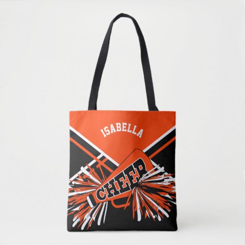 Orange Black  White Cheerleader Design Tote Bag