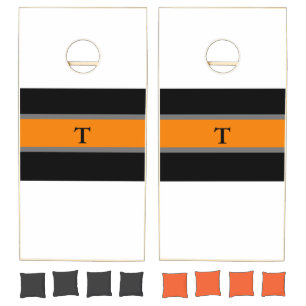 Orange/Black & White Cornhole Set-T Set