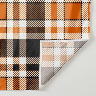 Orange Black White Flannel Tartan Pattern Design Tapestry