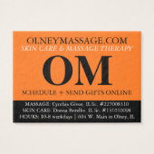 Orange, Black, White for Massage and Esthetics (Front)
