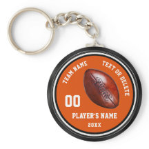 Orange, Black, White Personalized Football Gifts