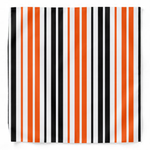 Orange Black White Stripes Pattern Design Bandana