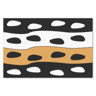 Orange Black White Stripes Tissue Paper