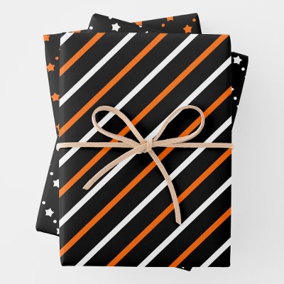 Orange, Black &amp; White Wrapping Paper Sheets