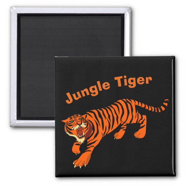 Orange Black Wild striped Tiger Magnet