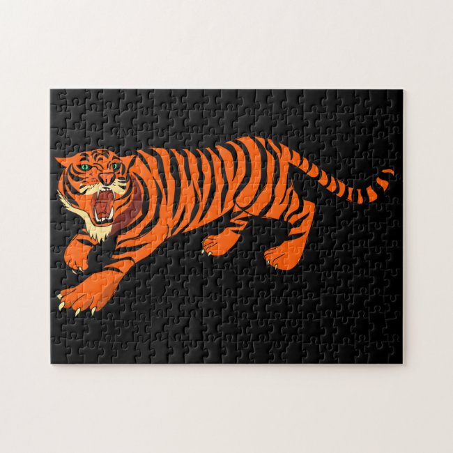 Orange Black Wild Striped Tiger Puzzle