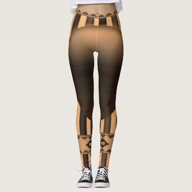 orange black womens leggings (Front)