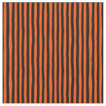 Orange &amp; Black Wonky Stripes Fabric