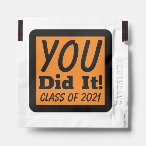 Orange Black You Did It Class of 2024 Hand Sanitizer Packet