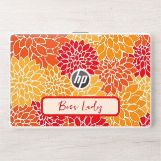 Orange Blends And Floral  HP Laptop Skin
