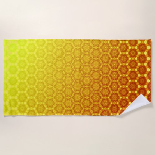 Orange bliss abstract generative honeycomb morph y beach towel