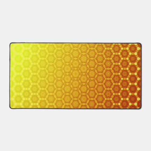 Orange bliss abstract generative honeycomb morph y desk mat
