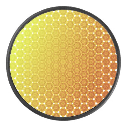 Orange bliss abstract generative honeycomb morph y hockey puck