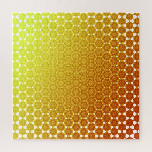 Orange bliss abstract generative honeycomb morph y jigsaw puzzle