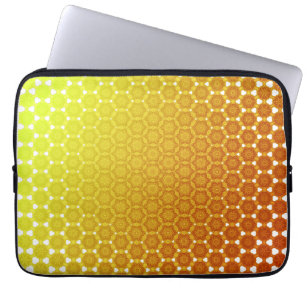 Orange bliss abstract generative honeycomb morph y laptop sleeve