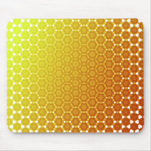 Orange bliss abstract generative honeycomb morph y mouse pad