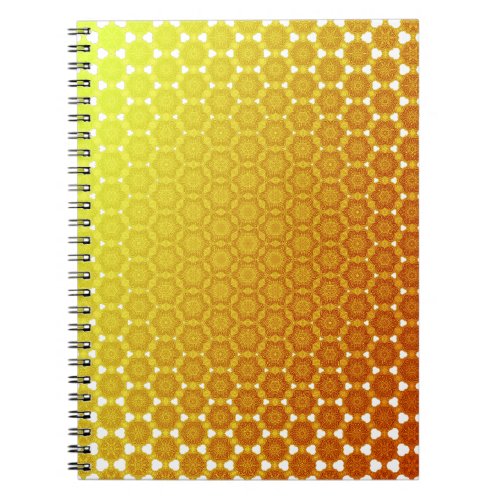 Orange bliss abstract generative honeycomb morph y notebook