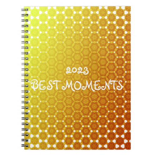 Orange bliss abstract generative honeycomb morph y notebook