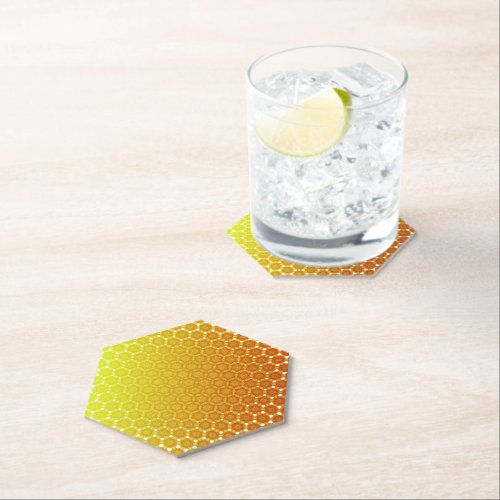 Orange bliss abstract generative honeycomb morph y paper coaster