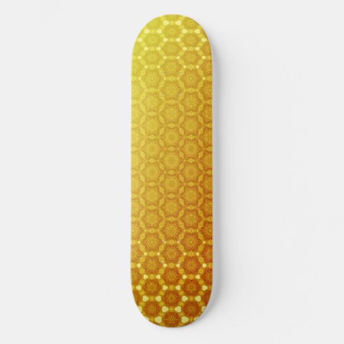 Orange bliss abstract generative honeycomb morph y skateboard